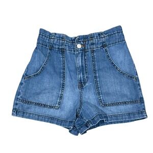 Banana Republic Denim Paperbag Waist Shorts Medium Wash Utility Blue Women 27/4P